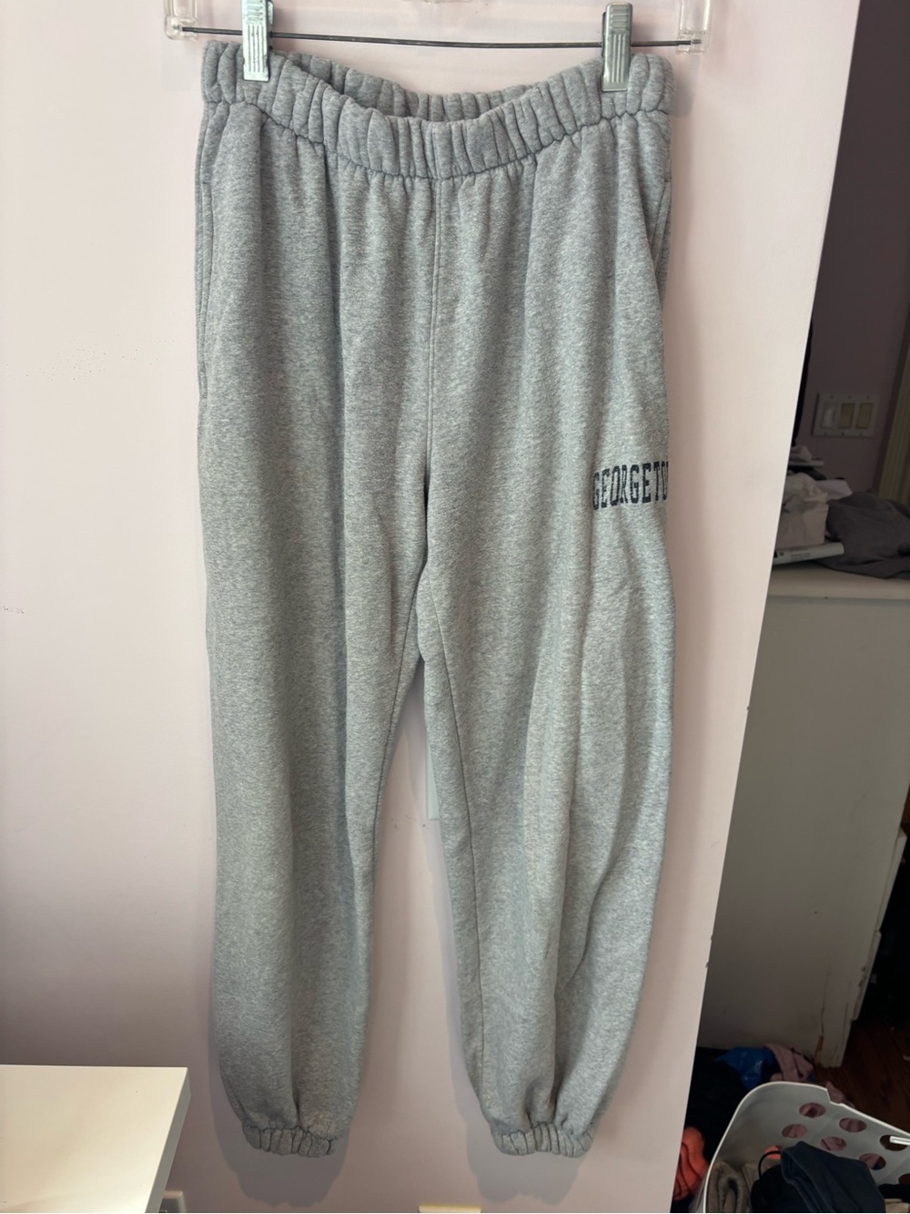 George Light Gray Fleece Joggers with Logo